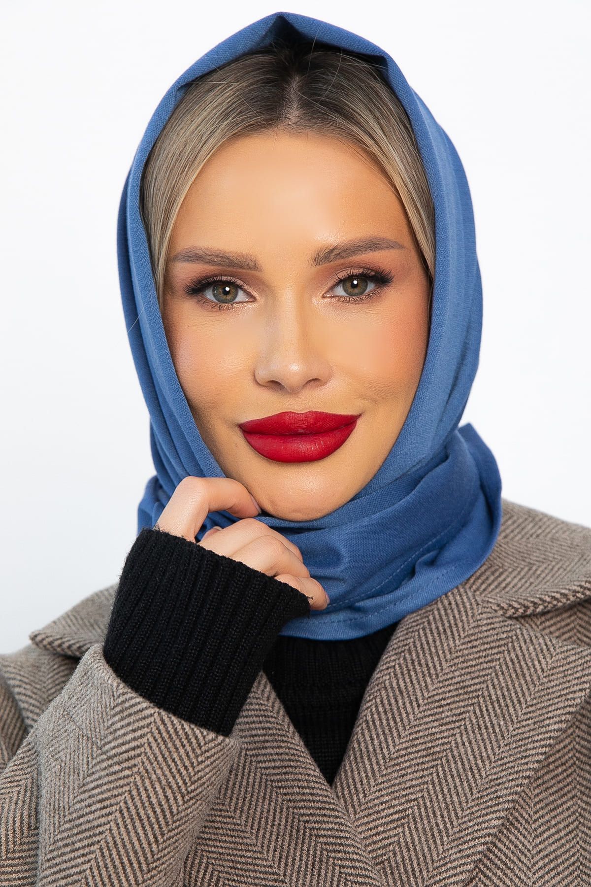 Косынка с отворотом (пепельно-синяя) КО21-23М