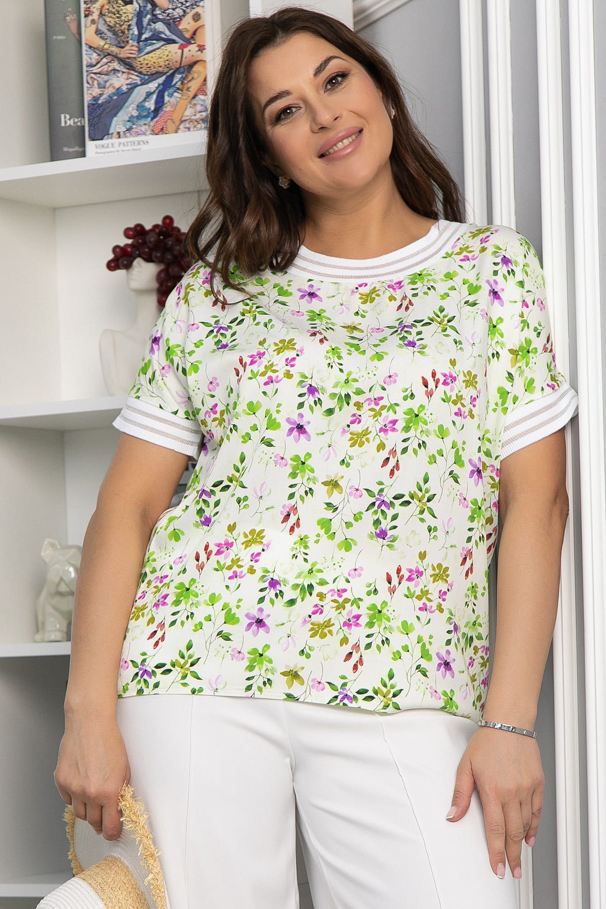 Блуза Лаванда (молочная) Б13818-1М