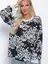 Блуза Шафран (черная/голубые цветы) Б10797