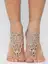 Барефуты Вязанные украшения на ноги (капучино) БФ04