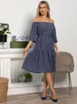 Платье с поясом Дафна (синее) П15523-8М