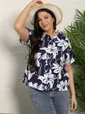 Блуза Флорал (синяя) Б15655-20М