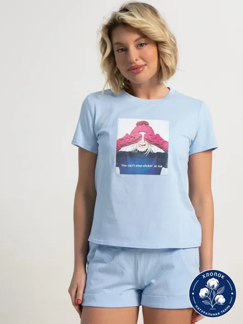 Костюм с шортами Тео (голубой) К15672-50М