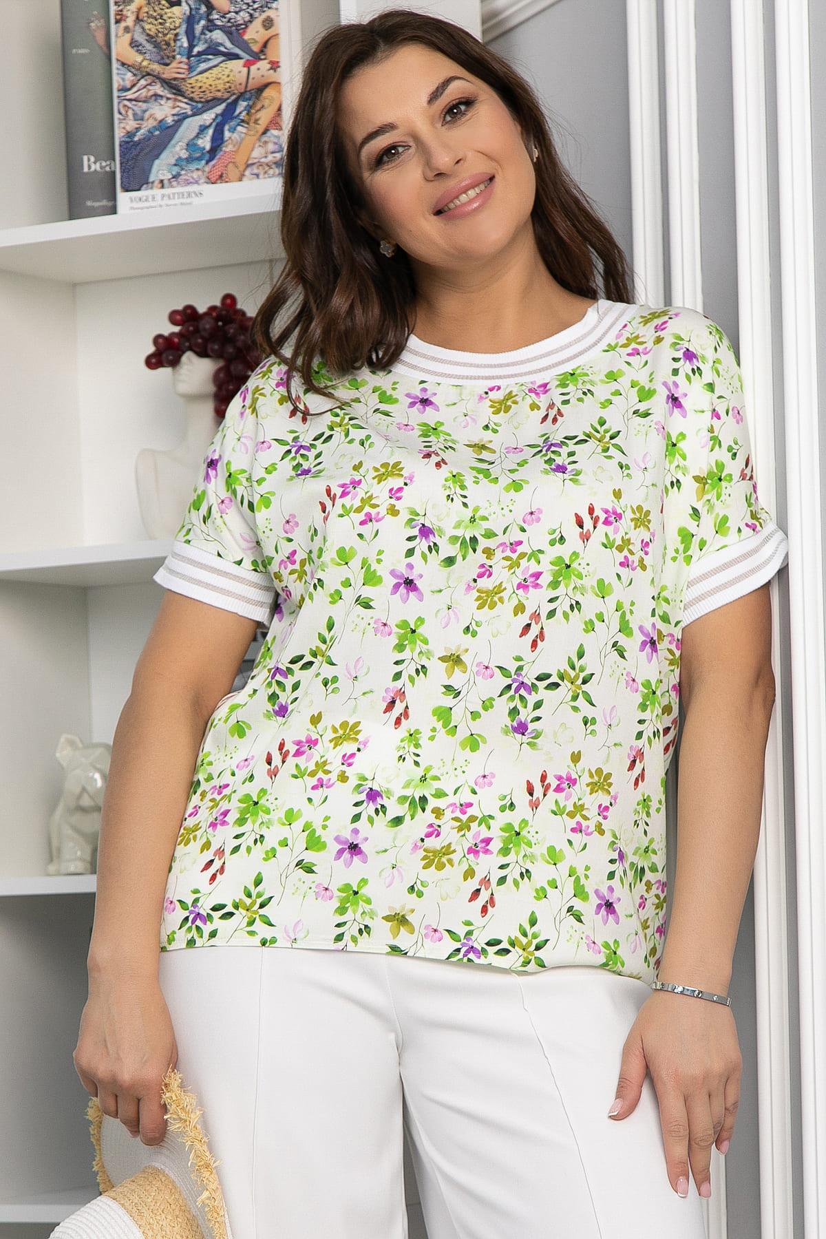 Блуза Лаванда (молочная) Б13818-1М