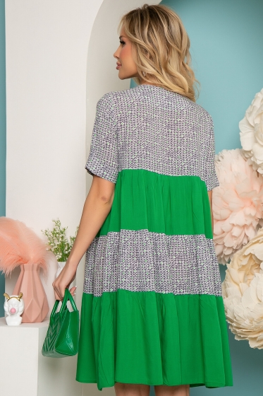 Платье &quot;Милее всех&quot; (грин / грей) П3625