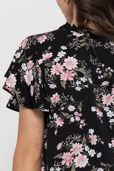 Платье &quot;Хелен&quot; (блэк/цветы) П6027