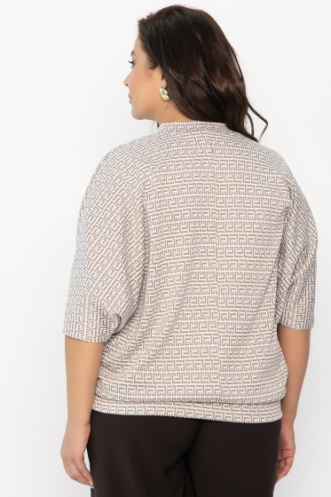 Джемпер трикотажный Вэнсдей (бежевый) Б14485-4М