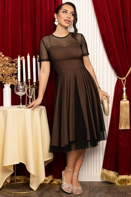 Платье Эйрена (черно-коричневое) П14721-6М