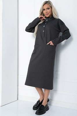 Платье Стильная осень (серое) П11436 Платье Стильная осень (серое) П11436