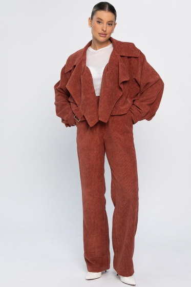 Жакет укороченный Динара (коричневый) Б14327-39М