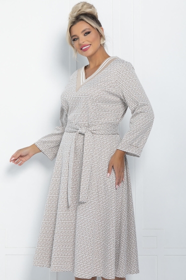 Платье Осенняя история (бежевое) П11228