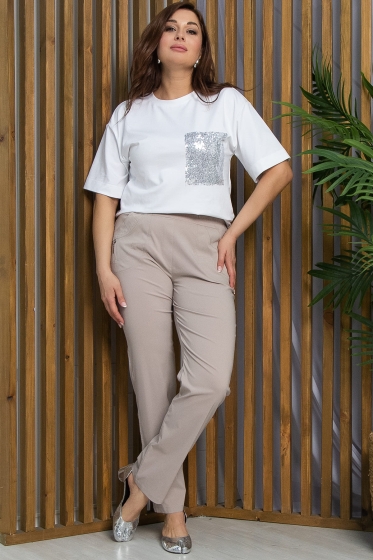 Брюки Бланж (бежевые) Б13391-18М