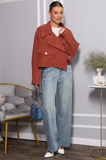 Жакет укороченный Динара (коричневый) Б14327-39М