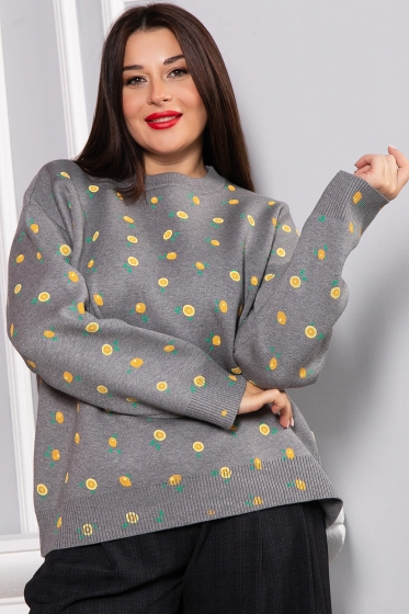 Свитер оверсайз Анита (серый) Б14759-1М