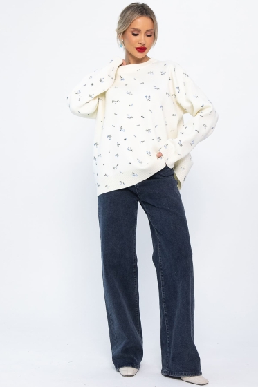 Свитер оверсайз Анита (белый) Б14761-1М